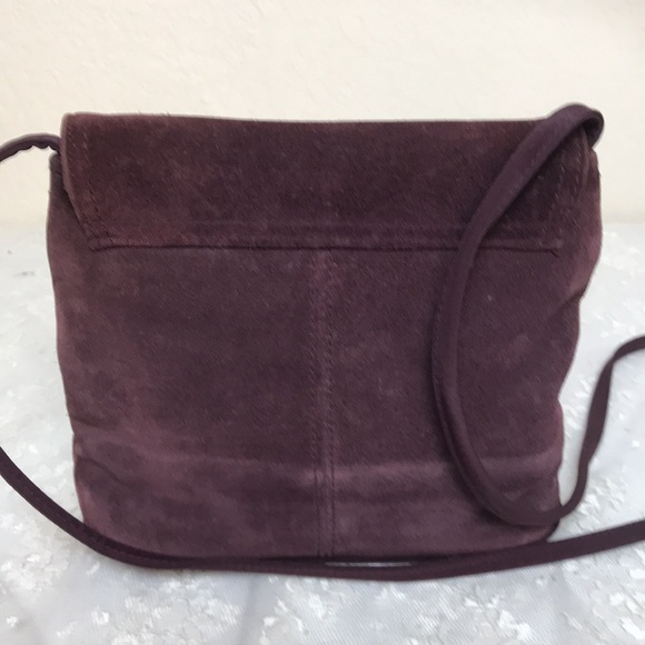 Hush Puppies Small Suede Crossbody Purse Chocolate Brown - Picture 4 of 7